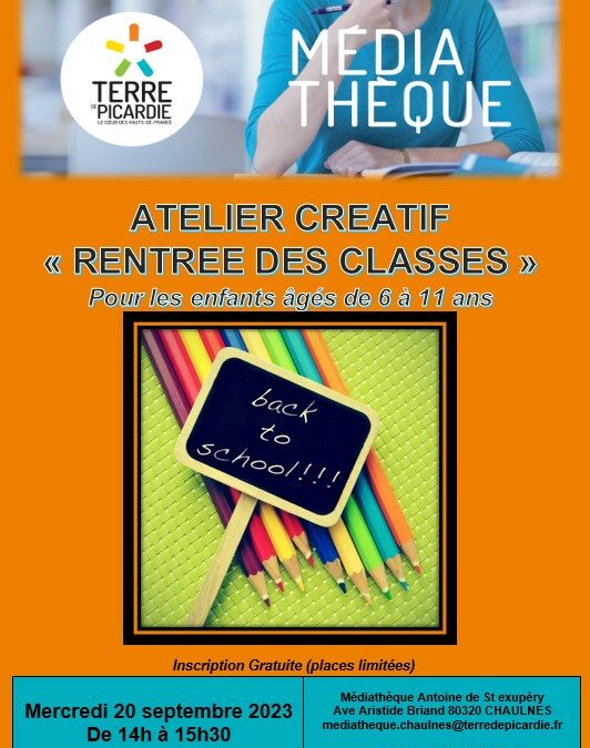 ATELIER CREATIF  « RENTREE DES CLASSES »