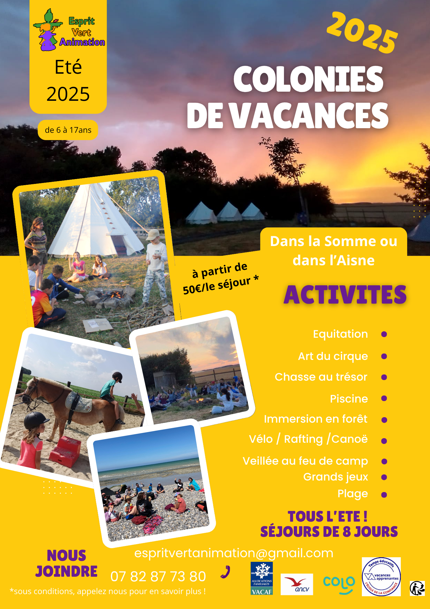 Colonies de vacances 2025