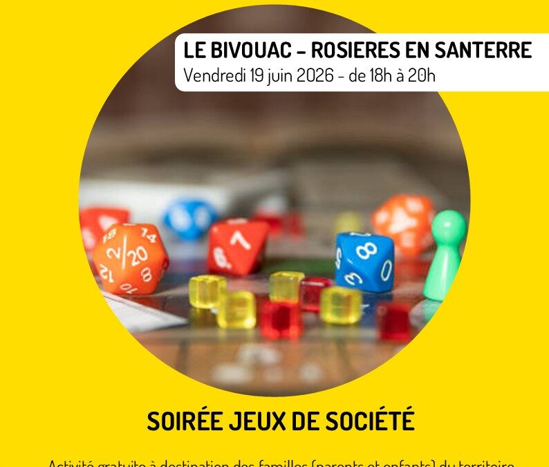 Les rendez-vous familles – soirée jeux de société – Vendredi 19 juin 2026